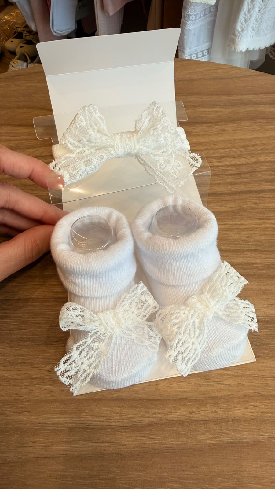 Kit meia + faixa renda branca — Tam. RN